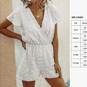 Polka dot white romper